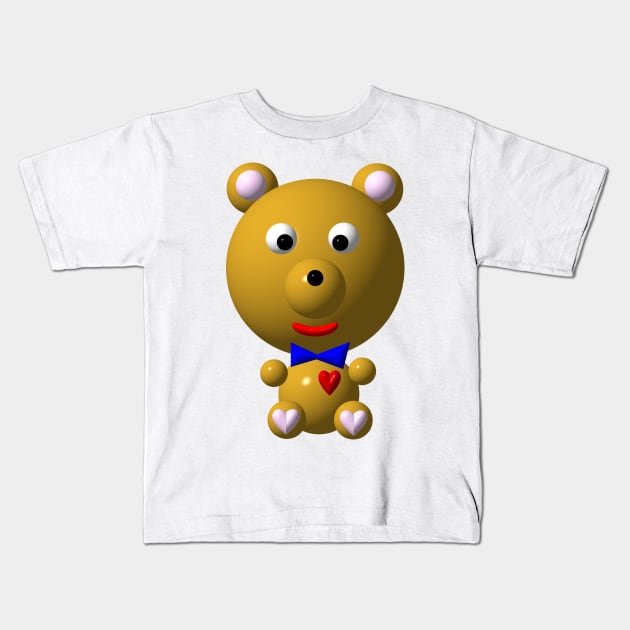 Cute Bear wearing a Bow-Tie Kids T-Shirt by CuteCrittersWithHeart